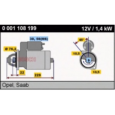 0 001 108 199 BOSCH Стартер