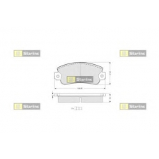 BD S026P STARLINE Комплект тормозных колодок, дисковый тормоз