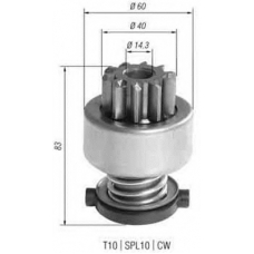 940113020393 MAGNETI MARELLI Ведущая шестерня, стартер