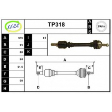 TP318 SERA Приводной вал