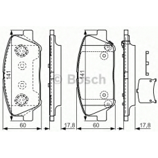 0 986 TB3 198 BOSCH Комплект тормозных колодок, дисковый тормоз