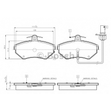 0 986 TB2 312 BOSCH Комплект тормозных колодок, дисковый тормоз