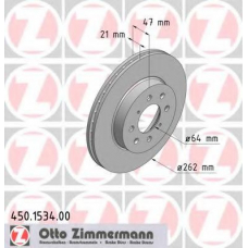 450.1534.00 ZIMMERMANN Тормозной диск