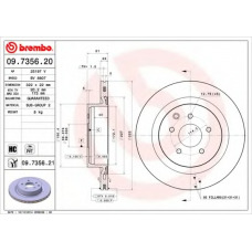 09.7356.21 BREMBO Тормозной диск