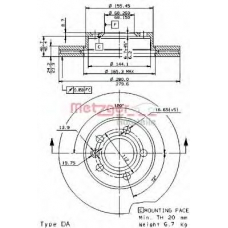 24689 E METZGER Тормозной диск