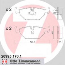 20995.170.1 ZIMMERMANN Комплект тормозных колодок, дисковый тормоз