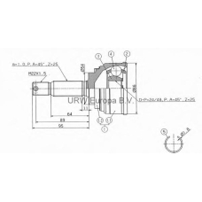 MS613B0 URW Шарнирный комплект, приводной вал