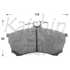 D6102 KAISHIN Комплект тормозных колодок, дисковый тормоз