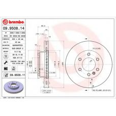 09.9508.11 BREMBO Тормозной диск