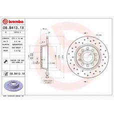 08.B413.1X BREMBO Тормозной диск