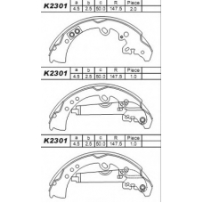 K2301 ASIMCO Комплект тормозных колодок