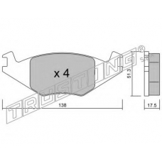 049.0 TRUSTING Комплект тормозных колодок, дисковый тормоз