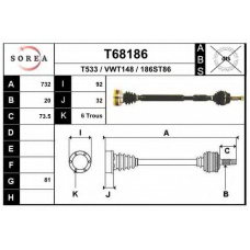 T68186 EAI Приводной вал