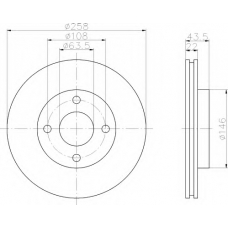 8DD 355 106-431 HELLA Тормозной диск