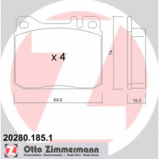 20280.185.1 ZIMMERMANN Комплект тормозных колодок, дисковый тормоз