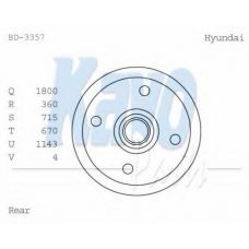 BD-3357 KAVO PARTS Тормозной барабан