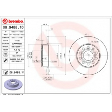 08.9488.11 BREMBO Тормозной диск