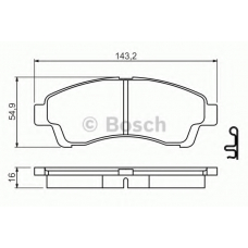 0 986 494 503 BOSCH Комплект тормозных колодок, дисковый тормоз