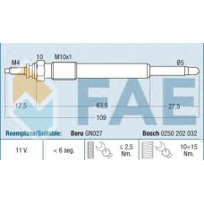 74167 FAE Свеча накаливания