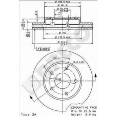 BS 8329 BRECO Тормозной диск