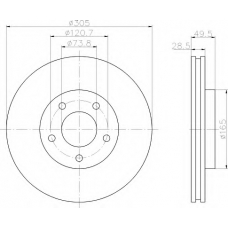 8DD 355 106-801 HELLA Тормозной диск