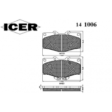 141006 ICER Комплект тормозных колодок, дисковый тормоз