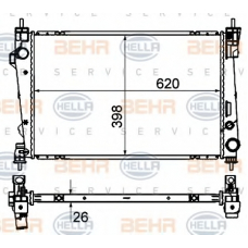 8MK 376 900-031 HELLA Радиатор, охлаждение двигателя