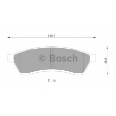 0 986 AB3 072 BOSCH Комплект тормозных колодок, дисковый тормоз