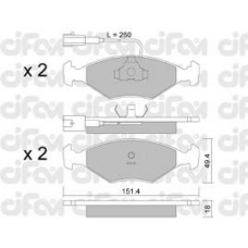 822-057-1 CIFAM Комплект тормозных колодок, дисковый тормоз