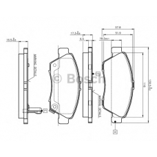 0 986 TB2 232 BOSCH Комплект тормозных колодок, дисковый тормоз