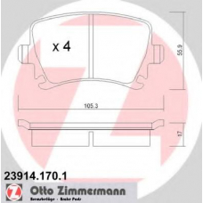 23914.170.1 ZIMMERMANN Комплект тормозных колодок, дисковый тормоз