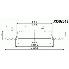 J3302049 NIPPARTS Тормозной диск