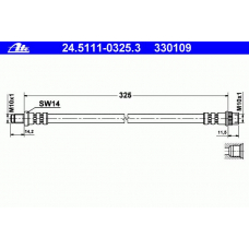 24.5111-0325.3 ATE Тормозной шланг