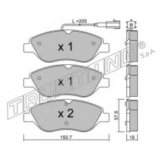 593.0 TRUSTING Комплект тормозных колодок, дисковый тормоз