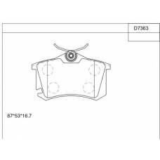 KD7363 ASIMCO Комплект тормозных колодок, дисковый тормоз