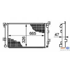 8MK 376 708-511 HELLA Радиатор, охлаждение двигателя