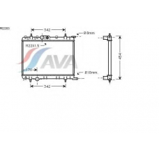 PE2203 AVA Радиатор, охлаждение двигателя