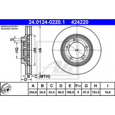 24.0124-0220.1 ATE Тормозной диск