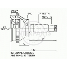 OJ-0664 InterParts Шарнирный комплект, приводной вал