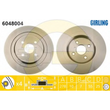 6048004 GIRLING Тормозной диск