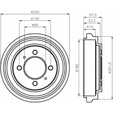 8DT 355 301-481 HELLA Тормозной барабан