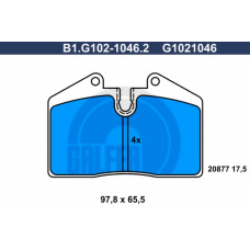 B1.G102-1046.2 GALFER Комплект тормозных колодок, дисковый тормоз