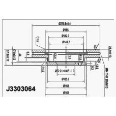 J3303064 NIPPARTS Тормозной диск