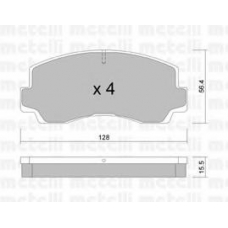 22-0243-0 METELLI Комплект тормозных колодок, дисковый тормоз