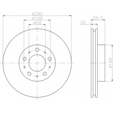 8DD 355 102-541 HELLA PAGID Тормозной диск