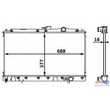 8MK 376 708-111 HELLA Радиатор, охлаждение двигателя