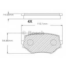 F 03B 150 043 BOSCH Комплект тормозных колодок, дисковый тормоз