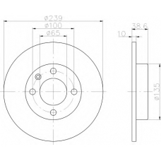 8DD 355 100-041 HELLA Тормозной диск