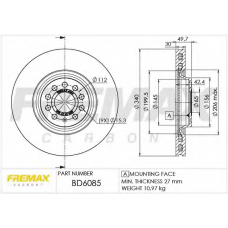 BD-6085 FREMAX Тормозной диск