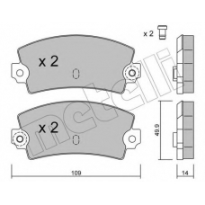 22-0147-1 METELLI Комплект тормозных колодок, дисковый тормоз